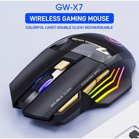 7 Buttons 2.4G RGB Wireless Mouse USB Mute Ergonomic Gaming Office Mice PC Laptop Desktop Adjustable DPI Mouse