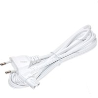 White EU Euporean 2 Prong Plug to IEC320 C7 Figure 8 Angle Adapter Power Extension Cable Cord for Samsung Philips Sony LED TV