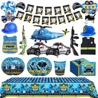 Police Birthday Party Decorations Police Party Plates Cups Napkins Police Officer and Car Balloons Police Theme Party Supplies