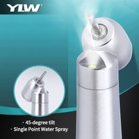 Dental Surgical LED High Speed Handpiece 45 Degree Standard Head Push Button with Single Water Spray Ceramic Bearing