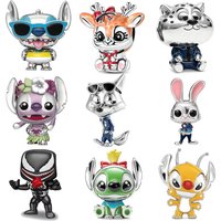 925 Sterling Silver Cute Cartoon Animal & Character Charms, Fit Snake Chain Bracelet, DIY Beads for Women Jewelry