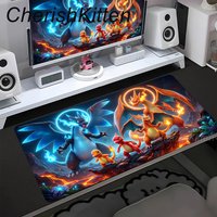 Mouse Pad Laptop Kawaii Rainbow Anime Eevee Keyboard Rug Office PC Pokemon Gaming Accessories Mousepad XXL Colored Desk Mat