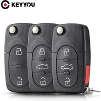 KEYYOU 2/2+1/3/3+1 Buttons Folding Flip Key Shell Fit For Audi TT A2 A3 A4 A6 A8 Quattro Remote Key Case Cover With Blade CR2032