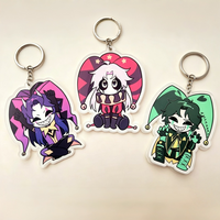 The Freak Pierrot Jester Harlequin Circus Acrylic Keychain Cute Anime Character Pendant for Bag Backpack Decor Fans Collection
