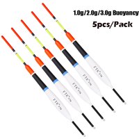 5PCS/Pack Fishing Float Rock Fishing Buoy 1g 2g 3g Buoyancy Vertical Buoy Paulownia Wood Float Eye-catching Bobber Floatage