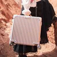 18inch Suitcase Boarding Carry-on Travel PC Hard Shell with Aluminum Frame TSA Lock Trolley Case Skating Wheels Rolling Luggage