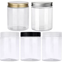 10Pcs 300ml Empty Plastic Jar Clear Wide Mouth Food Storage Jars For Candy Cookies Cosmetic Containers Face Cream Sample Pot