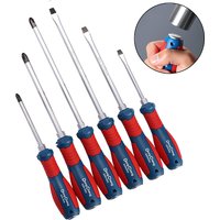 Tournevis robuste, acier allié S2 et arbre hexagonal avec pointe magnétique forte | Outil de tournevis industriel
