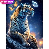 Momoart Full Square Round Diamond Painting Tiger Animal Cross Stitch Kits Art Diamond Mosaic DIY Embroidery Handmade Hobby