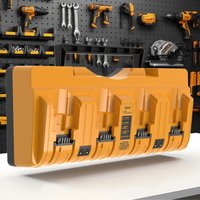 4 Port Li-Ion Battery Charger For Dewalt 12V-20V Max Lithium Battery Charger with LED & Handle DCB104 DCB120 DCB127 DCB112