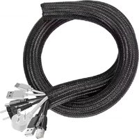 Cable Protector Sleeve Self Closing PET Braided Expandable Auto Line Management Overlaps Flexible Loom Split Pipe Tube Protect