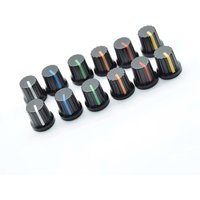 10Pcs Shaft Hole Dia Plastic Threaded Knurled Potentiometer 6mm Knobs Caps