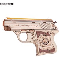 Robotime Rokr 3D Wooden Puzzle Mini Toys Gun for Boys Man Building Block Kits Xmas Gifts for Family Easy Assemble LQ502