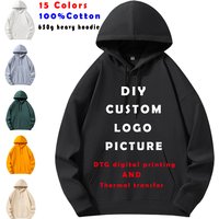 Bricolage personnaliser Logo votre propre conception 100% coton lourd 650g sweats à capuche Logo/image/personnalisé automne hiver unisexe sweat à capuche