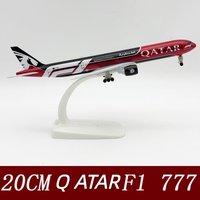20cm 777-300 Qatar Airways Model Plane Toy Replica Alloy Material Scale Airplanes With Landing Gear Wheels Base image 3