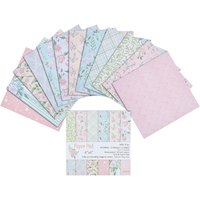 24 Sheets Pattern Paper Pack Floral Cardstock Papers Pad Decorative Scrapbook Cardstock 6x6 Scrapbooking DIY Holiday Photo Pink