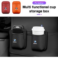Leather Car Cup HolderFor BMW X1 X2X3 X5X6 X7 1 3 5 6 7 Series E46 E60 E90 E70 F15 G20 G30 G70 Seat Back/Door Drinks Storage Box