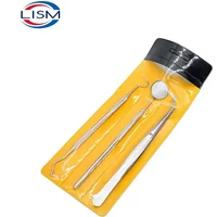 3 Pcs Stainless Steel Teeth Cleaning Dental Tool Set Dentist Oral Cleaning Kit with Dental Mirrors Oral Scope Tweezers for Oral