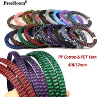3~50m 4 8 12mm Flexible Braided PP Cotton + PET Yarn Harness Sheath Sleeving New Cable Sleeve Wrie Insulated Protection Wrap