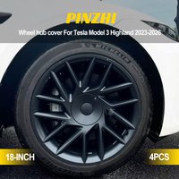 2023-2026, lot de 4 enjoliveurs de roues de 18 pouces pour Tesla Model 3 Highland Performance, style turbine, accessoires de remplacement.