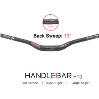 Next 31.8mm MTB Heightened Handlebar Horizontal Large Angle Swallow Handlebar Full Carbon Mountain Bike Handlebar