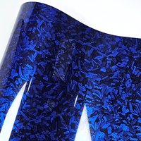 PET couvrant Voiture carrosserie haute brillance bleu forgé fibre de carbone chaîne voiture vinyle Film adhésif Moto Scooter Voiture