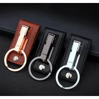 Men Leather Stainless Steel Detachable Keychain Waist Belt Anti-Lost Buckle Hanging Key Ring Passes Belts Up To 48mm in Width