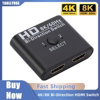 8K HDMI-Compatible Switch Splitter Bi-Direction 1x2/2x1 4K HDMI-Compatible Switcher 2 In1 Out for PS4/3 TV Box Switcher Adapter