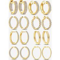 925 Sterling Silver Luxury Golden Full Round Zircon Earring For Women Engagement Wedding Fashion High Quality Fine Jewelry