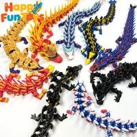 3D Printed Dragon Model Multi-joint Movable Simulated Dragon Miniature Statue Home Office Animals Ornaments Kids Gifts