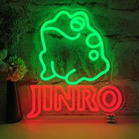 Jinro Soju Frog Neon Sign USB Dimmable LED Neon Light for Bedroom Kitchen Bistro Pub Man Cave Restaurant Club Party Home Decor