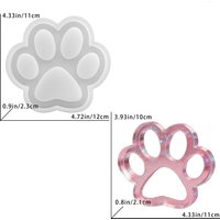 DIY Hollow Cat Paw Ornament Resin Mold, Large and Small Cat Paw Toy Plaster Silicone Mold