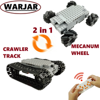 2IN1 Universal Technical Building Block Chassis Electric Omnidirectional Mecanum Wheels 4WD RC Vehicle Crawler Tank Excavator