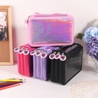 Cute Heart Shape Glossy Pencil Case,Multi-layer separation Compartments,School Supplies Organizer,Valentine's Gift Girlfriend