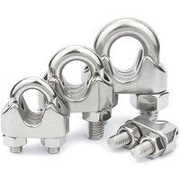 10 PCS Silver A2 Stainless Steel U-Bolt Type Wire Rope Clip M2 M3 M4 M5 M6 M8 Clamp Bolt Household Hardware Working
