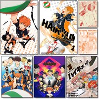 Japanese Anime H-Haikyuu!! Poster Print Canvas Art Pictures Home for Living Room and Bedroom Wall Modern Decor Frameless