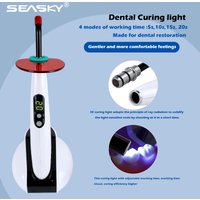 SKYSEA Cordless Dental Curing Light LED Resin Cure Lamp Curing Light 420-480nm Wavelength 1500mw/cm² 1 Second