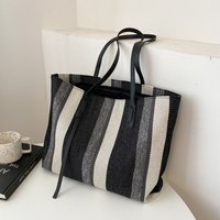 Raffia Summer Bags for Woman 2024 Stripe Designer Shoulder Crossbody Shopper Storage Bag Women Casual Canvas Handbag Tote Bag