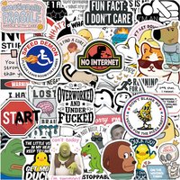 50Pcs Funny Meme Stickers Decals For Laptop Scrapbook Luggage Guitar Helmet DIY Graffiti Aesthetic Stickers