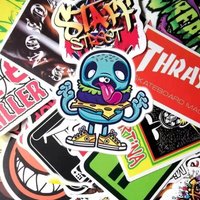 50PCS Trendy Cartoon Hip Hop Street Art Graffiti Stickers Waterproof Decals for Laptop Skateboard Luggage DIY Cool Stickers