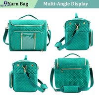Large Capacity Knitting Bag Yarn Storage Tote Portable Crochet Organizer for Craft Supplies Yarn & Crochet Hook Organizer