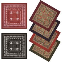 70CM Oversized Hip Hop Cashew Cotton Kerchief Square Bandana Scarf Headband Black Paisley Gifts For Men/Boys/Girls