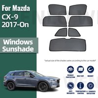Magnetyczne osłony przeciwsłoneczne do samochodu Mazda CX-9 CX9 2017-2023 2024, na przednią szybę, ramę, kurtynę i tylne boczne okna.