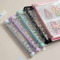 Laser Star Zipper Binder Collect Book Refill Organizer DIY Journal Dairy Transparent Kpop Idol Photo Album Kawaii Stationery