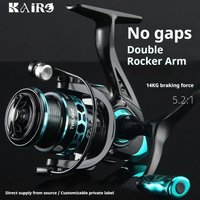 No Gap Long Casting Luya Spinning Reel 5.2:1 Double Rocker Squid Reel Micro Jig Fishing Wheel Rod Throwing Fish Reel