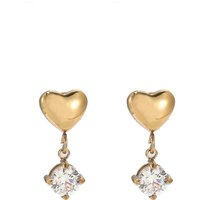 Cute Romantic Love Short Tassel Zircon Earrings for Women Girl Stainless Steel Drops Earrings Gold Plated Jewelry