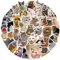 50pcs Funny Cat MEME Stickers Toy DIY Kids Notebook Motorcycle Laptop Luggage Refrigerator Graffiti Cute Animals Decals Kids Toy