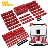 16Pc Inch / 9Pc Metric Setup Blocks Height Gauge Set, Precision Aluminum Setup Bars for Router and Table Saws Woodworking Set Up