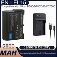 2800mAh EN-EL15A EN-EL15C EL15 EN EL15 Battery + Charger for Nikon D500, D610, D750, D800, D810, D850, D7000, D7100, D7500