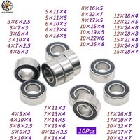 10Pcs SMR84-2RS 4X8X3 SMR85RS 5x8x2.5 S6900RS 10x22x6 ABEC-7 440C Stainless Steel Ball Rubber Bearing Fishing Reel Bearing